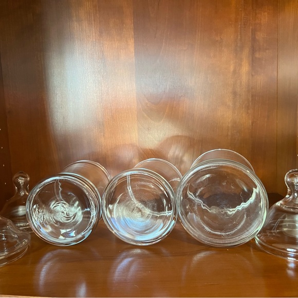 Vintage Empoli Clear Candy Apothecary Jars w/Lids - Set of 3 - Picture 8 of 10